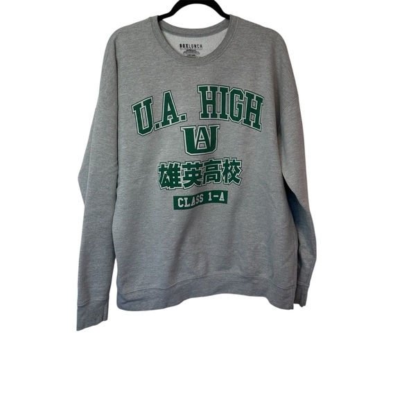 My Hero Academia Men’s Crewneck Sweatshirt U.A High Class 1-A Gray Size XL - Picture 1 of 8